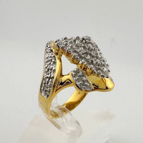 Marquise Cut 1.00 Ct Diamond Cluster Ring Size 8 - Picture 9 of 16